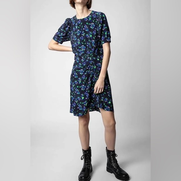 Zadig & Volatire Rixe 100% Silk Dress In Noir size XS - Picture 1 of 14